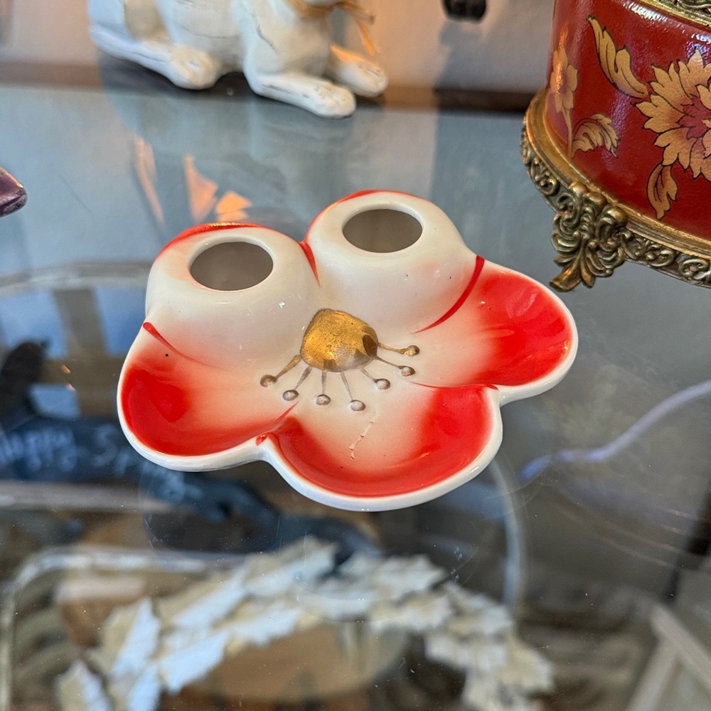 1940's Vintage Porcelain Lip Stick Holder/Trinket Dish - Picture 10 of 11